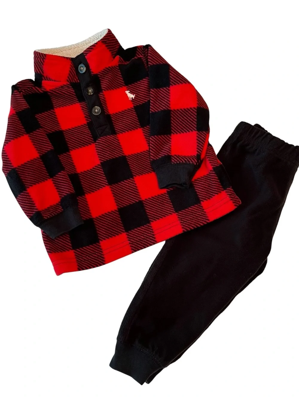 Carters 12M Buffalo Check Matching Cozy Fleece Set Fall Winter Holiday Christmas
